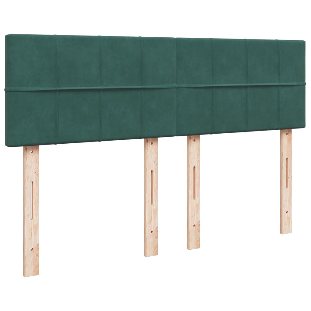 vidaXL Cama box spring con colchón terciopelo verde oscuro 160x200 cm