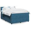 vidaXL Cama box spring con colchón terciopelo azul 160x200 cm