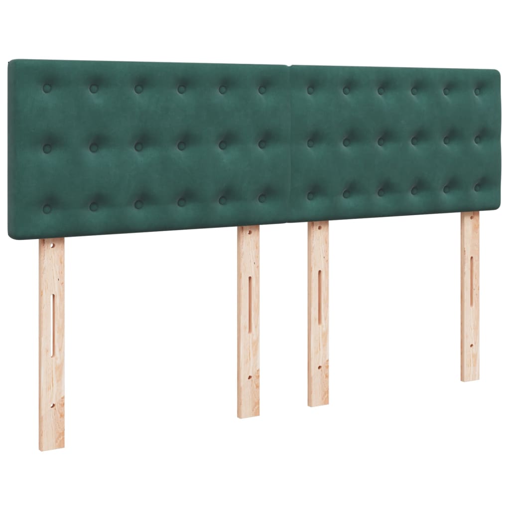 vidaXL Cama box spring con colchón terciopelo verde oscuro 160x200 cm