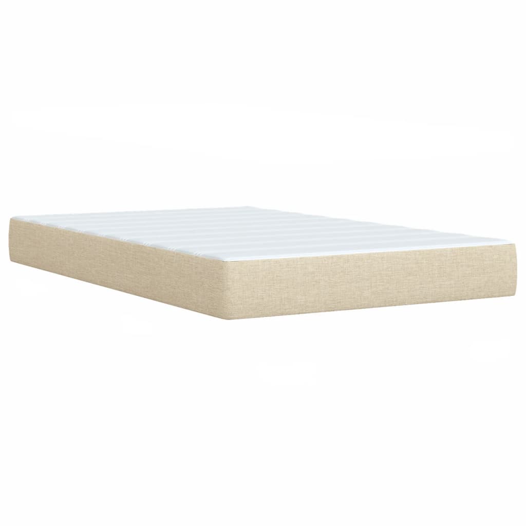 vidaXL Cama box spring con colchón tela color crema 80x200 cm