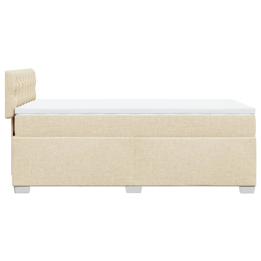 vidaXL Cama box spring con colchón tela color crema 80x200 cm