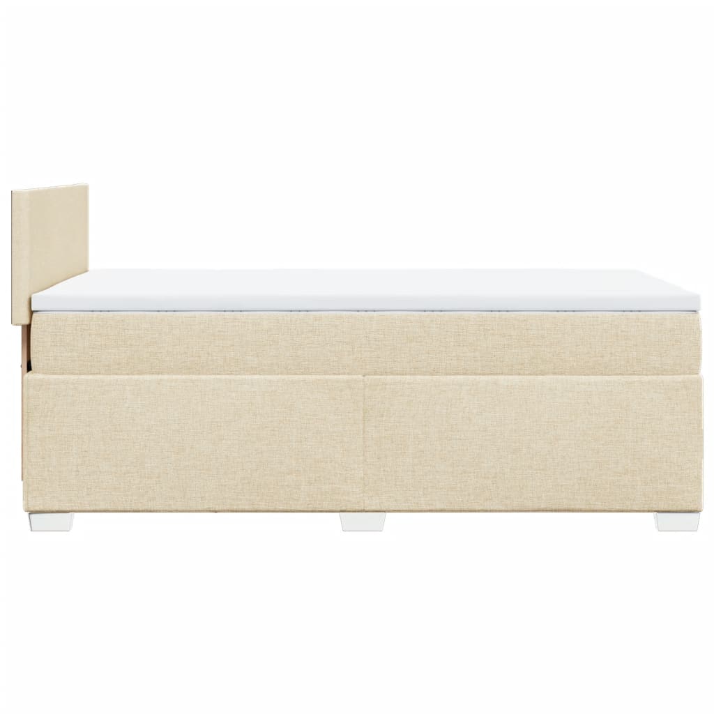 vidaXL Cama box spring con colchón tela color crema 90x200 cm