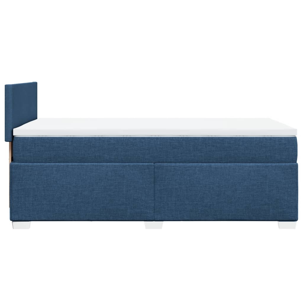 vidaXL Cama box spring con colchón tela azul 90x200 cm