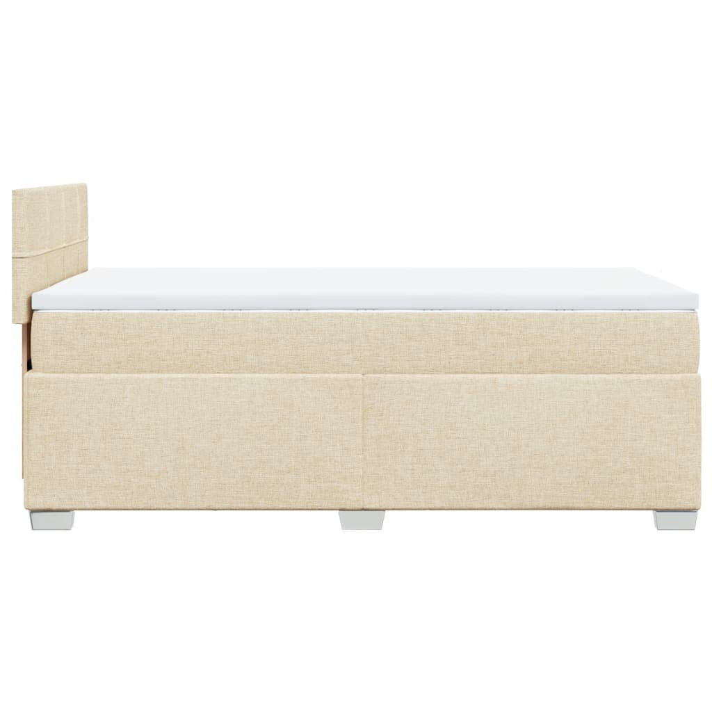 vidaXL Cama box spring con colchón tela color crema 90x200 cm