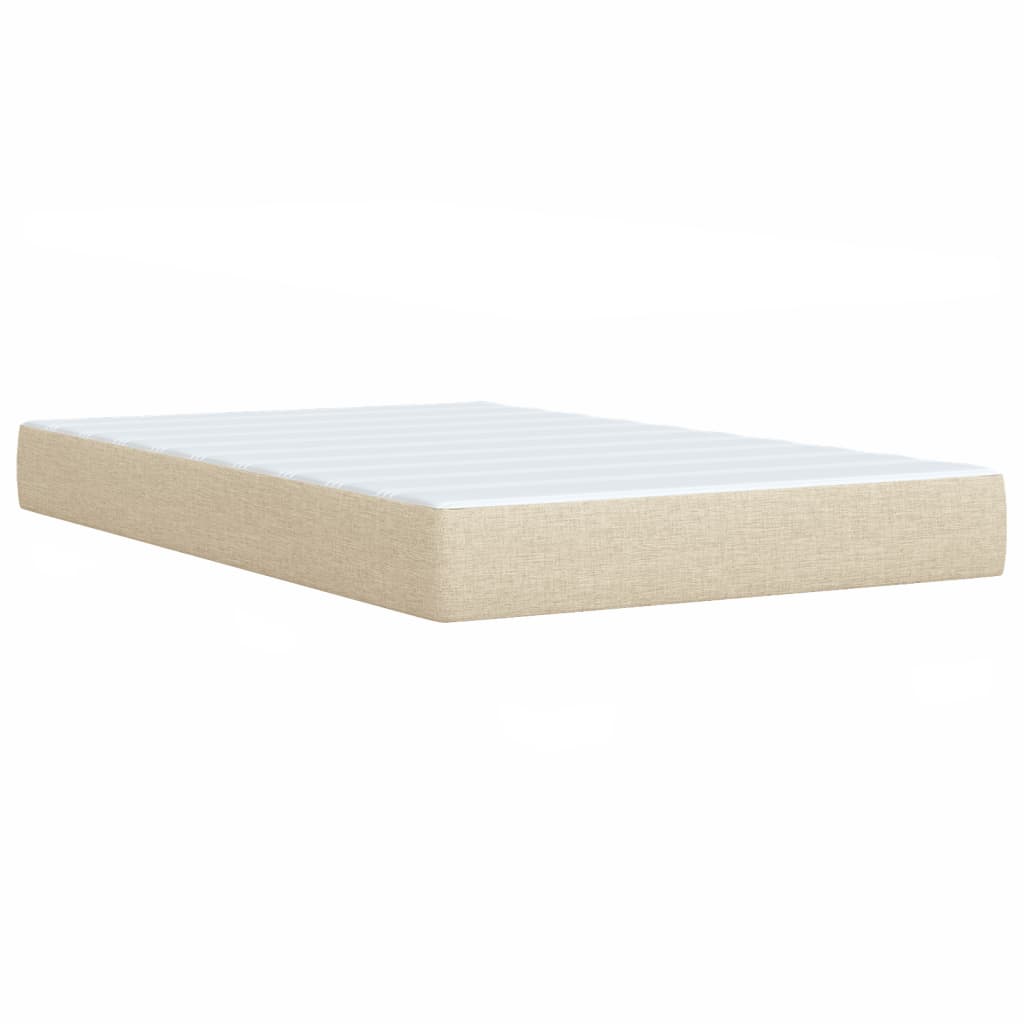 vidaXL Cama box spring con colchón tela color crema 90x200 cm