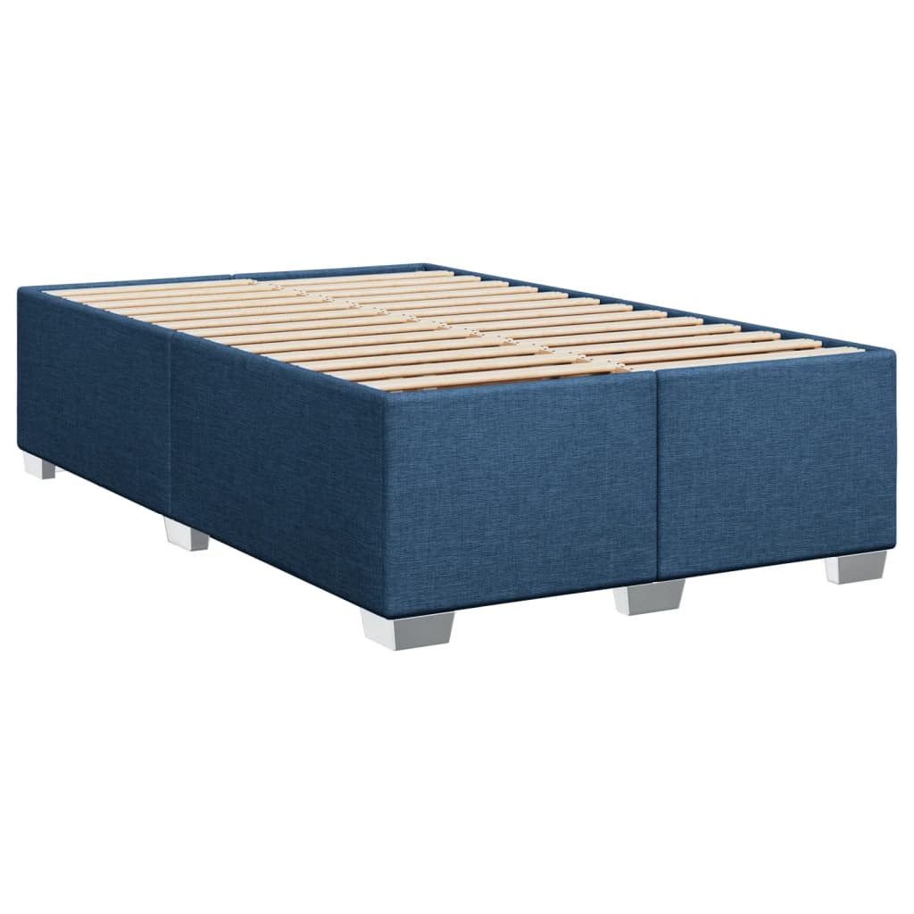 vidaXL Cama box spring con colchón tela azul 90x200 cm