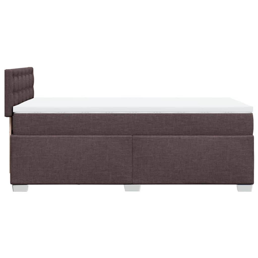 vidaXL Cama box spring con colchón tela marrón oscuro 90x200 cm