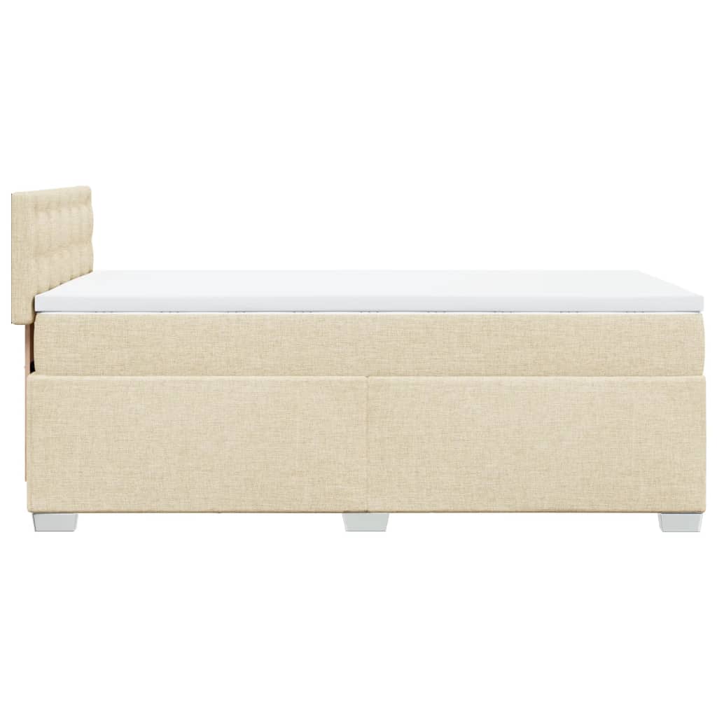 vidaXL Cama box spring con colchón tela color crema 90x200 cm