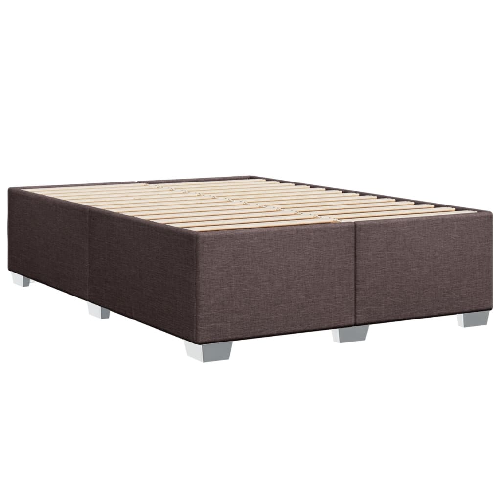 vidaXL Cama box spring con colchón tela marrón oscuro 140x200 cm