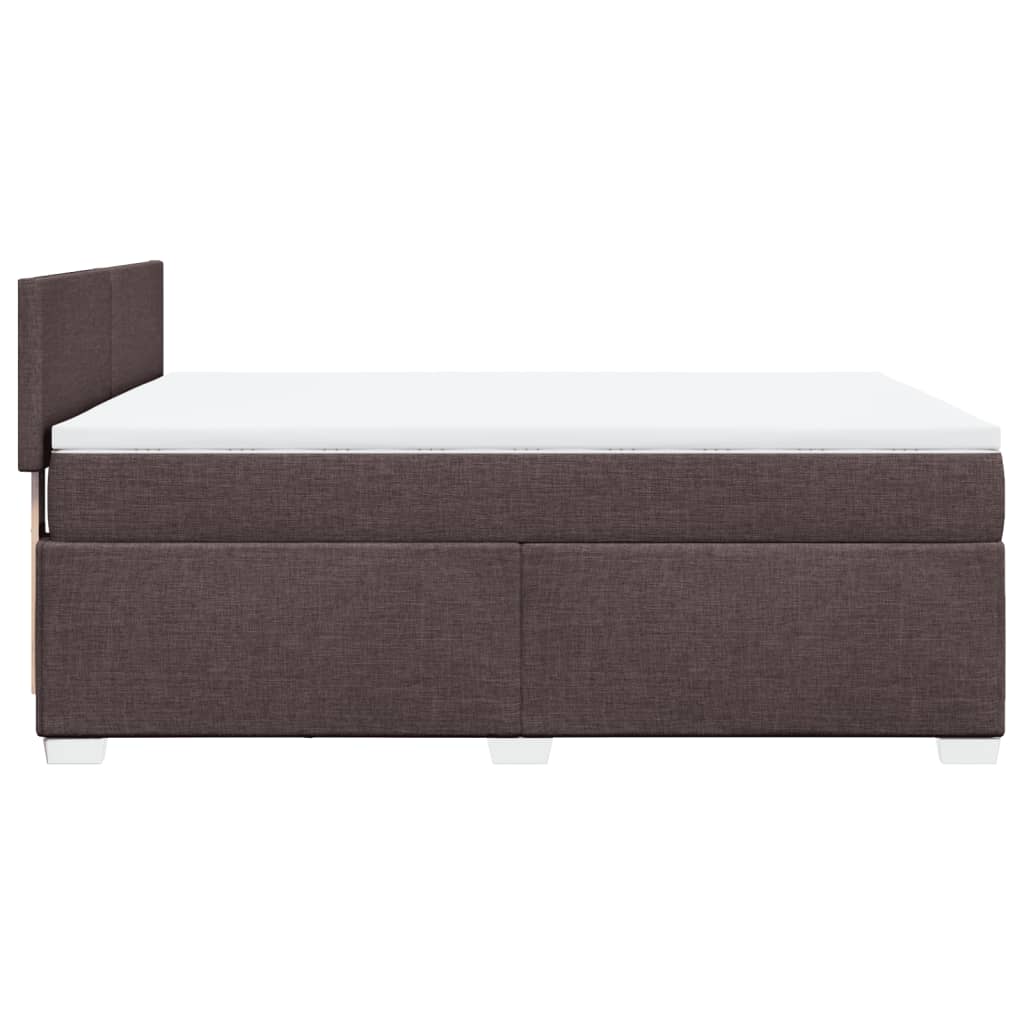 vidaXL Cama box spring con colchón tela marrón oscuro 140x200 cm