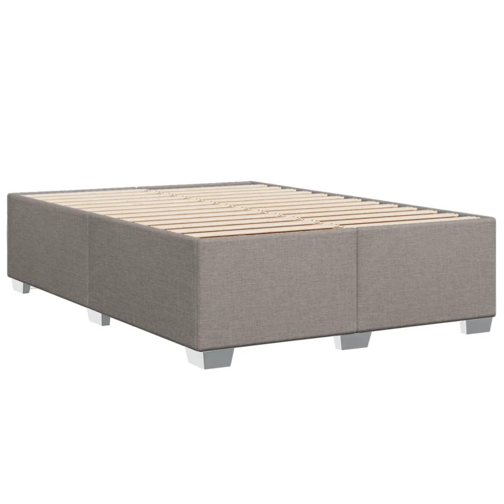 vidaXL Cama box spring con colchón tela gris taupe 140x200 cm