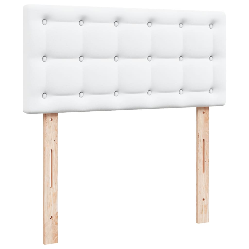 vidaXL Cama box spring con colchón cuero sintético blanco 80x200 cm