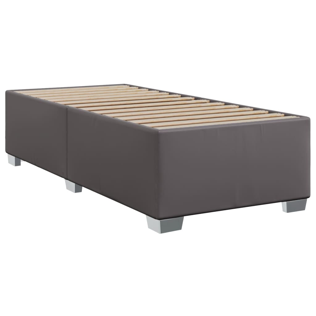 vidaXL Cama box spring con colchón cuero sintético gris 80x200 cm