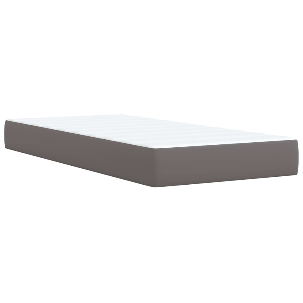 vidaXL Cama box spring con colchón cuero sintético gris 80x200 cm