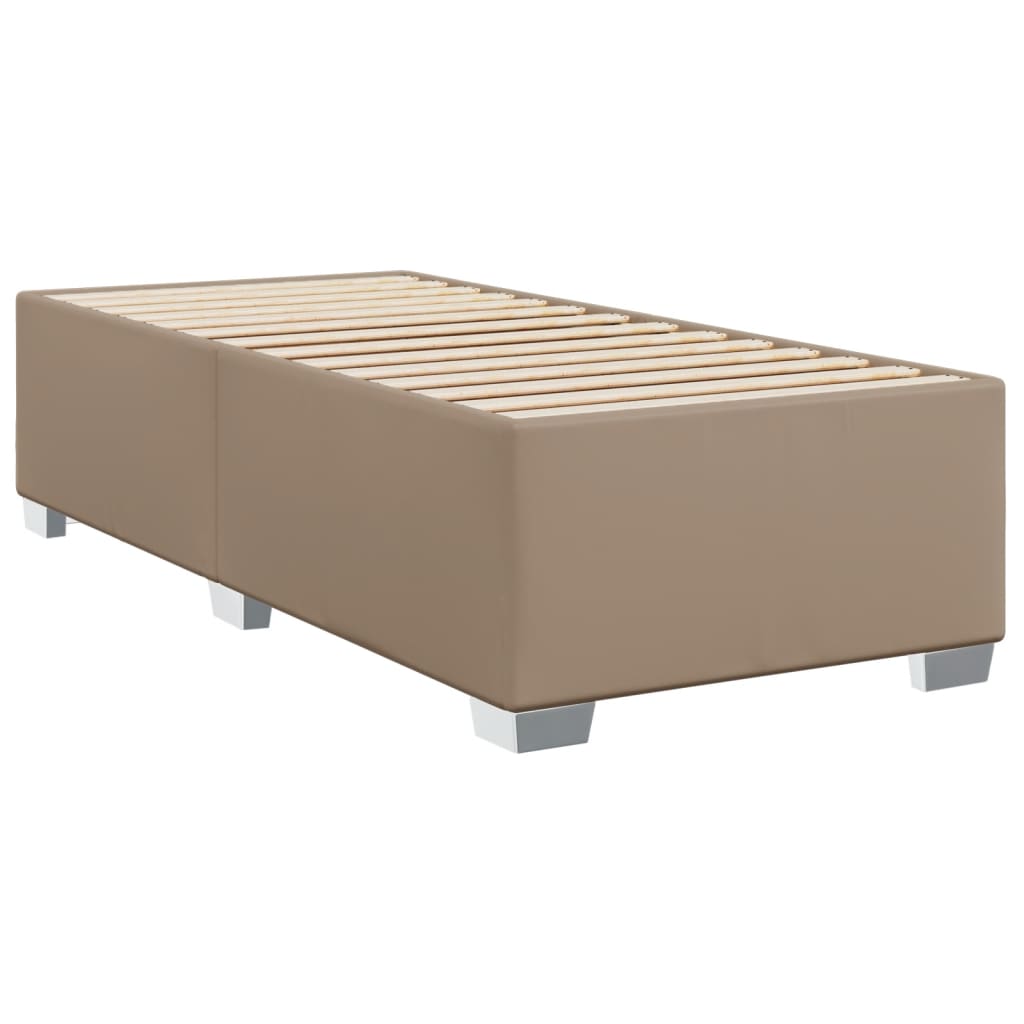 vidaXL Cama box spring con colchón cuero sintético capuchino 80x200 cm