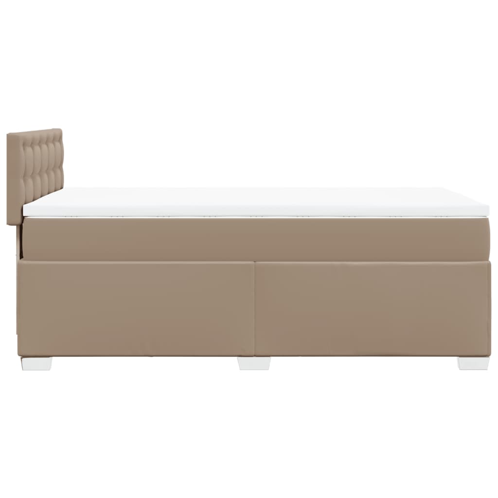 vidaXL Cama box spring con colchón cuero sintético capuchino 80x200 cm