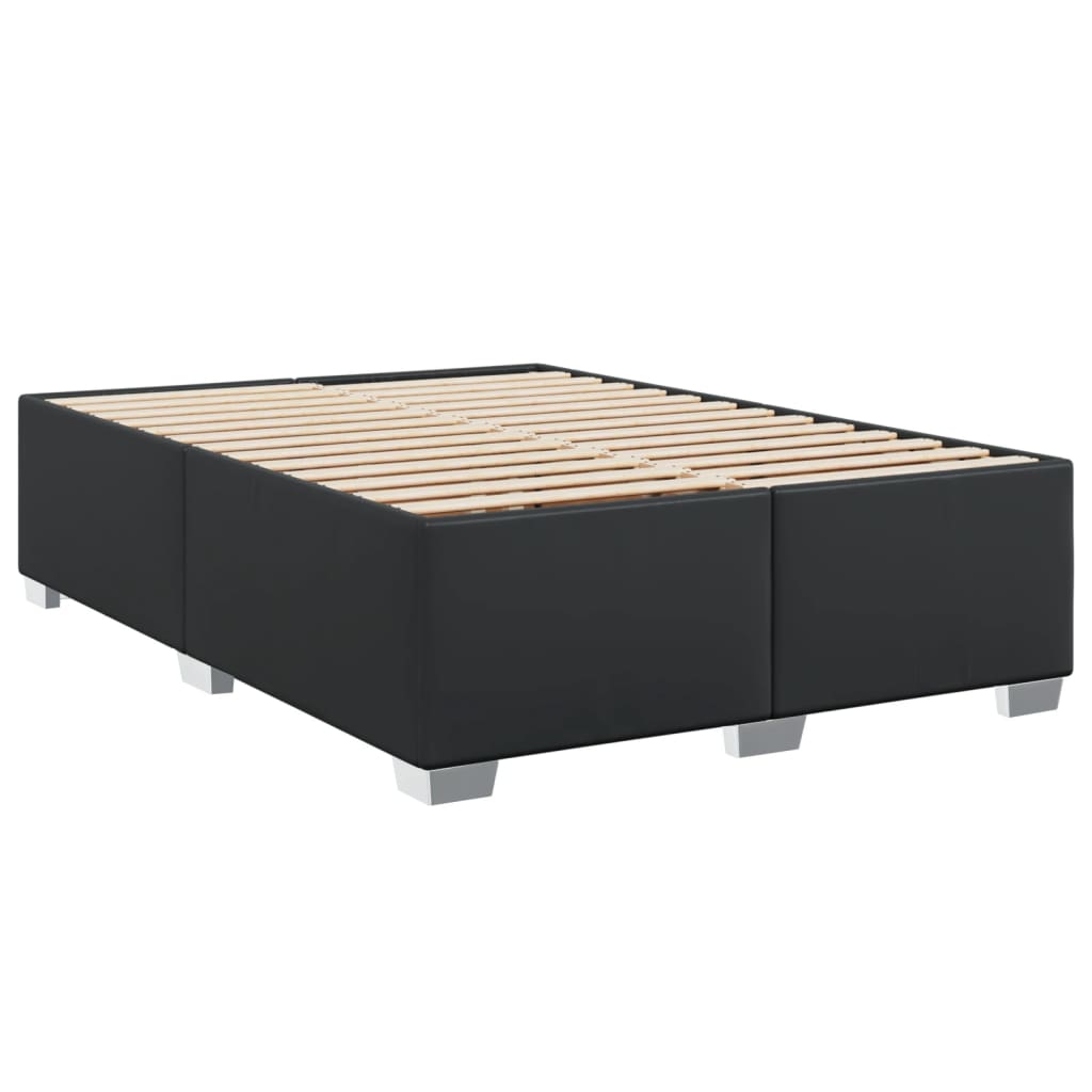 vidaXL Cama box spring con colchón cuero sintético negro 140x190 cm