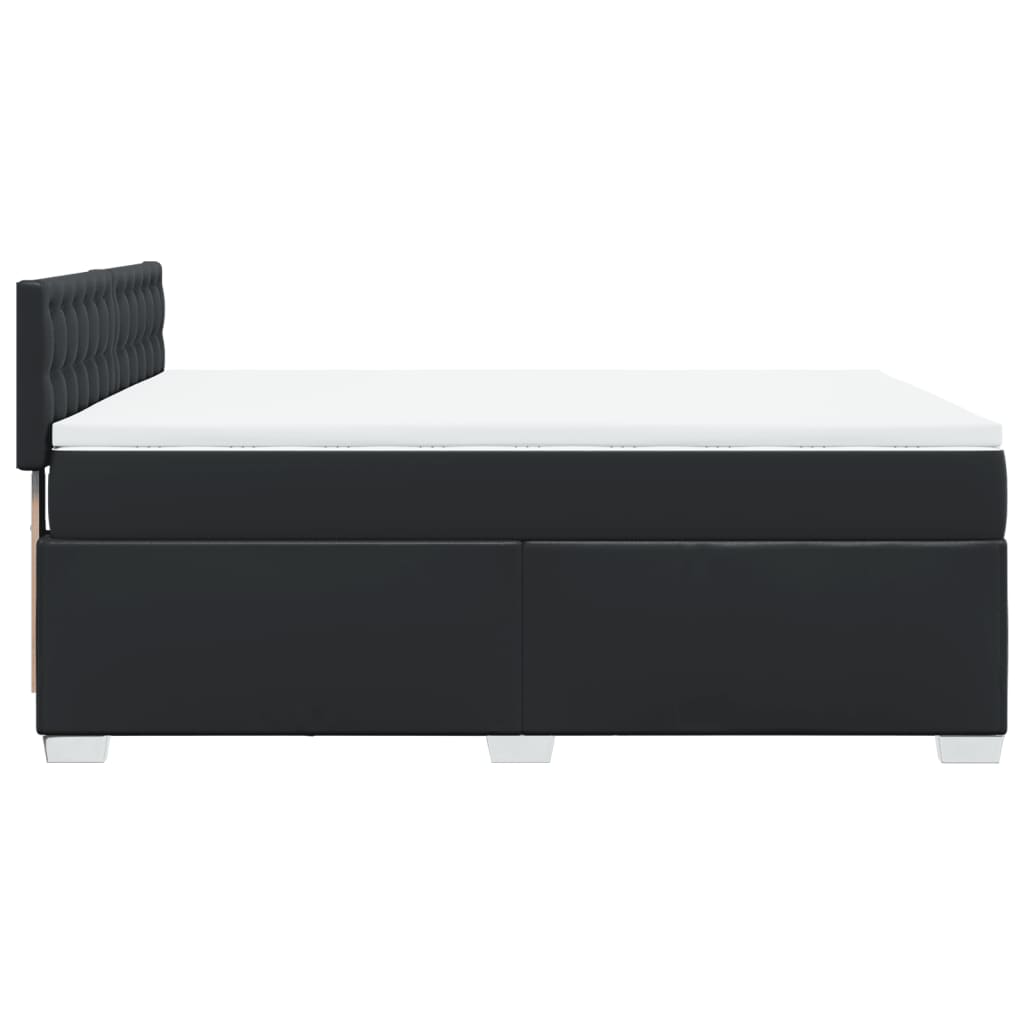 vidaXL Cama box spring con colchón cuero sintético negro 140x190 cm