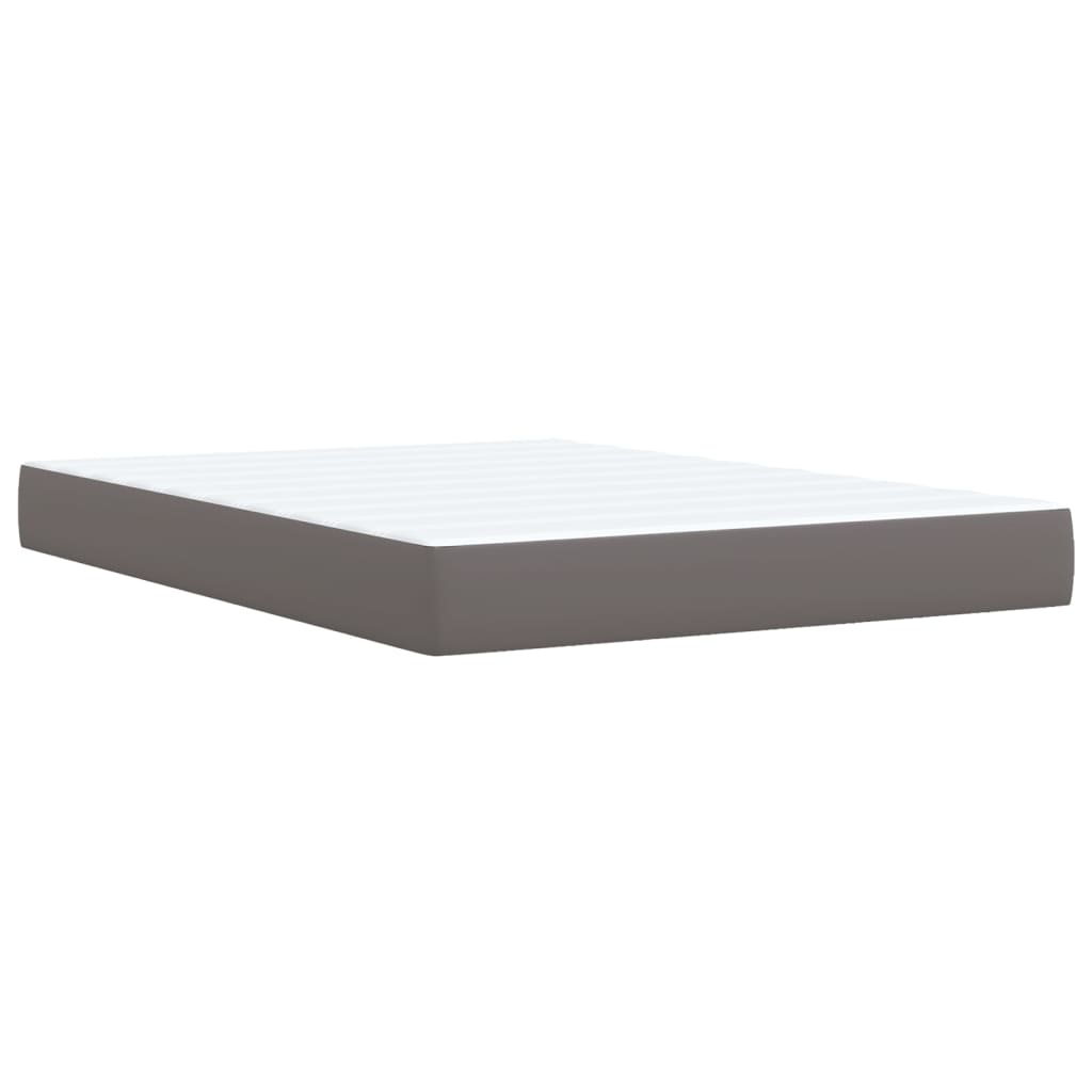 vidaXL Cama box spring con colchón cuero sintético gris 140x200 cm