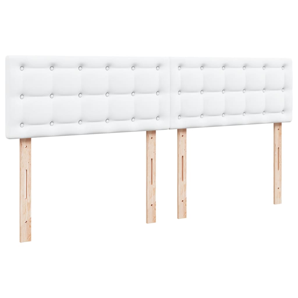 vidaXL Cama box spring con colchón cuero sintético blanco 180x200 cm