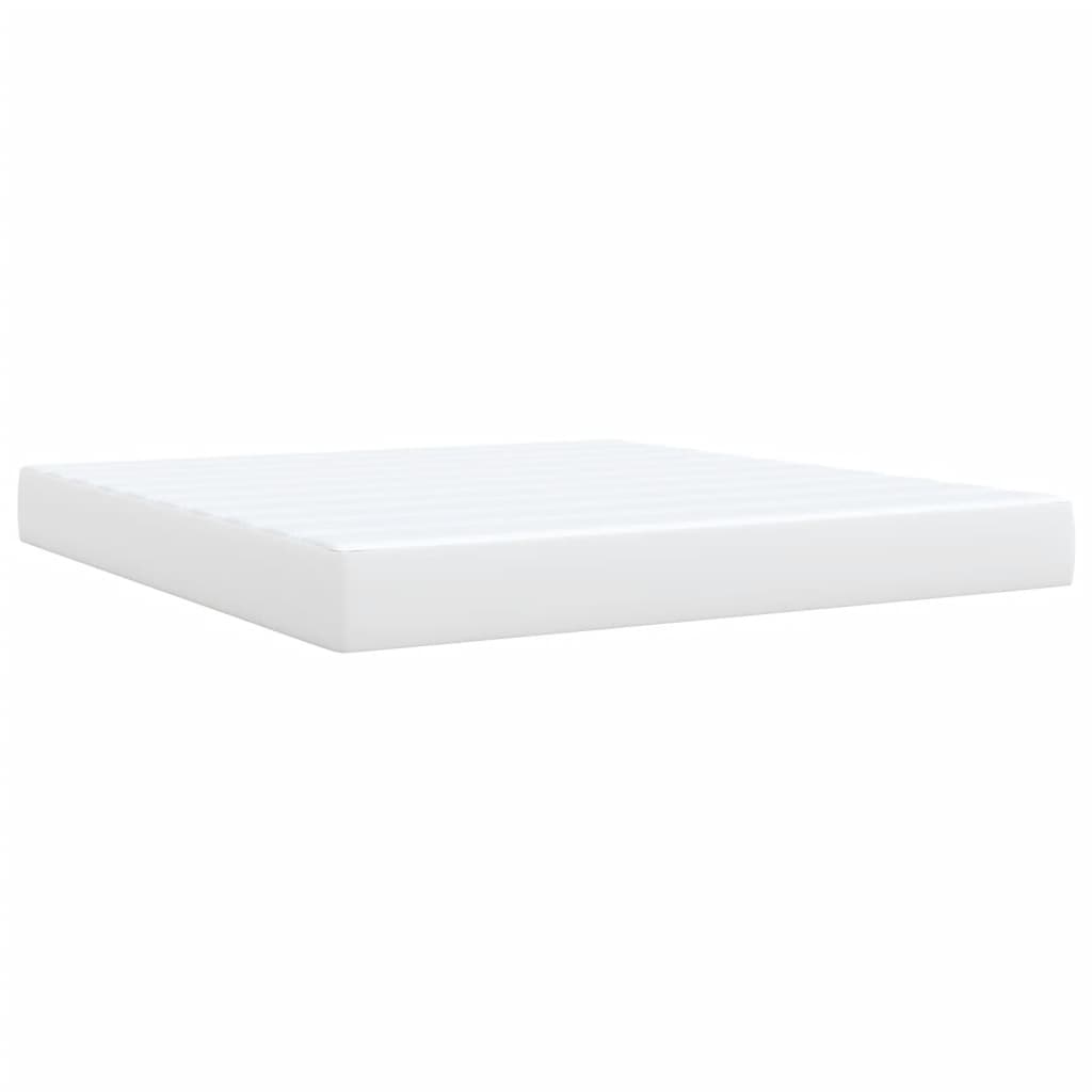 vidaXL Cama box spring con colchón cuero sintético blanco 180x200 cm