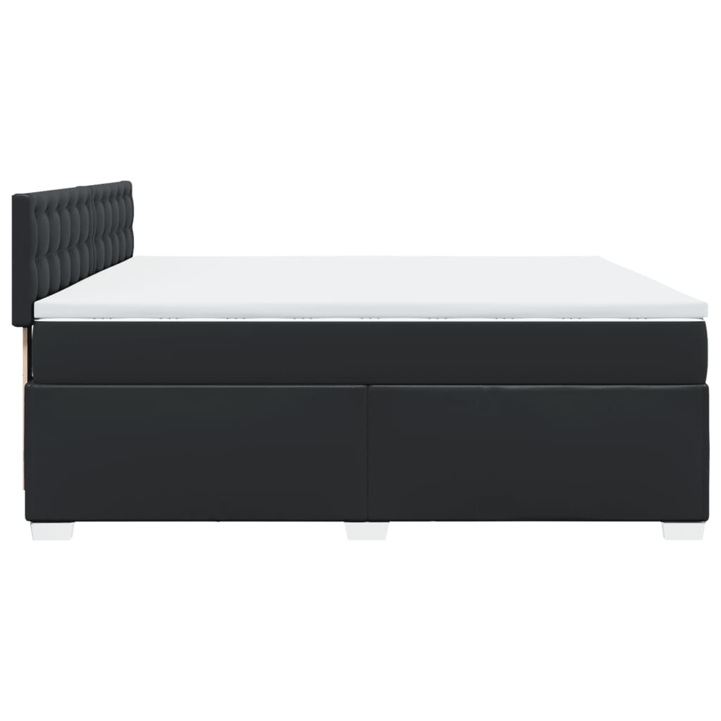 vidaXL Cama box spring con colchón cuero sintético negro 200x200 cm