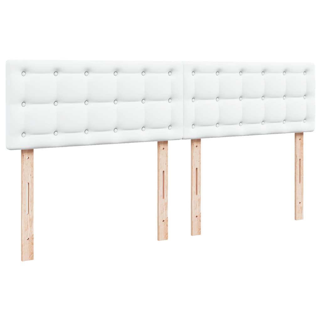 vidaXL Cama box spring con colchón cuero sintético blanco 200x200 cm