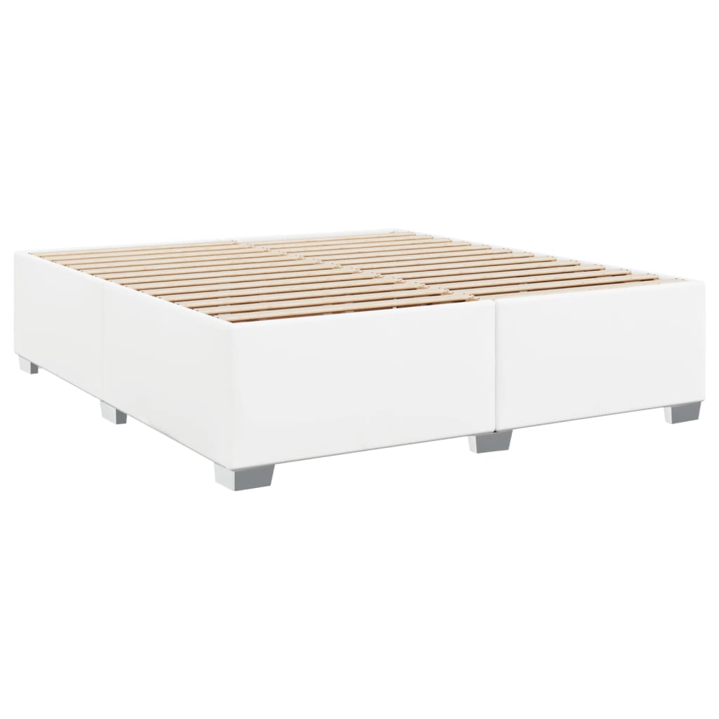 vidaXL Cama box spring con colchón cuero sintético blanco 200x200 cm