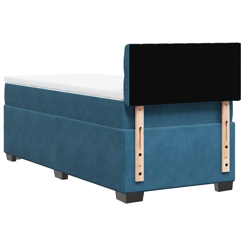 vidaXL Cama box spring con colchón terciopelo azul oscuro 80x200 cm