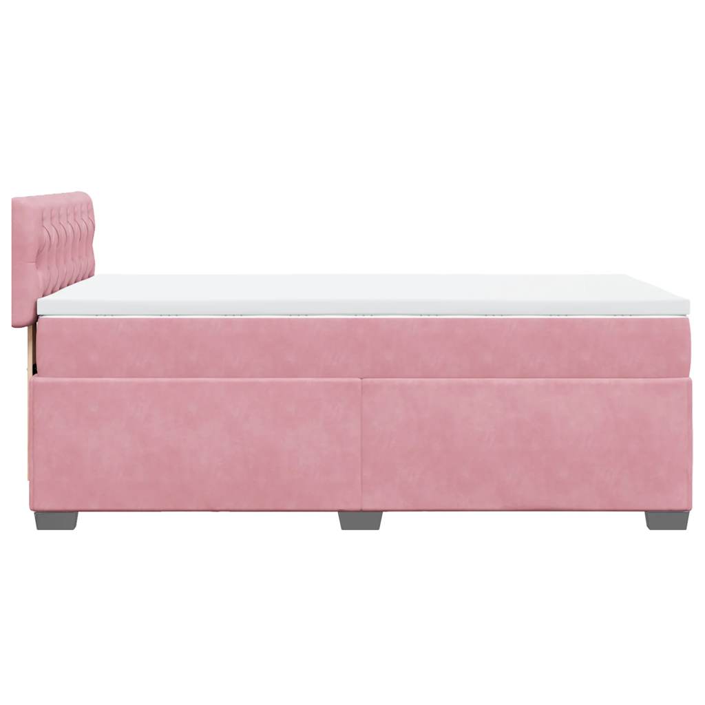 vidaXL Cama box spring con colchón terciopelo rosa 80x200 cm