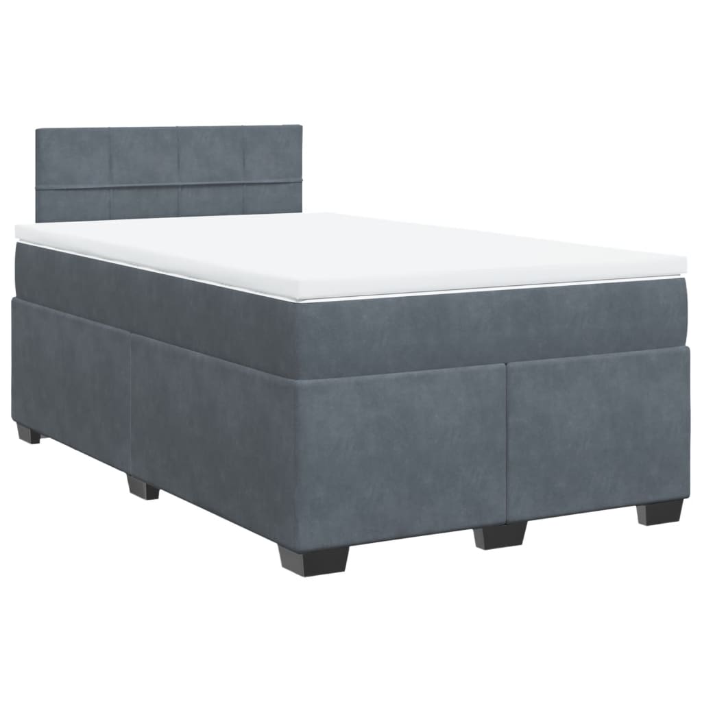 vidaXL Cama box spring con colchón terciopelo gris oscuro 120x190 cm