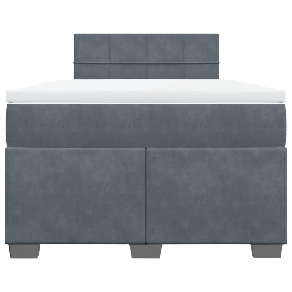 vidaXL Cama box spring con colchón terciopelo gris oscuro 120x190 cm