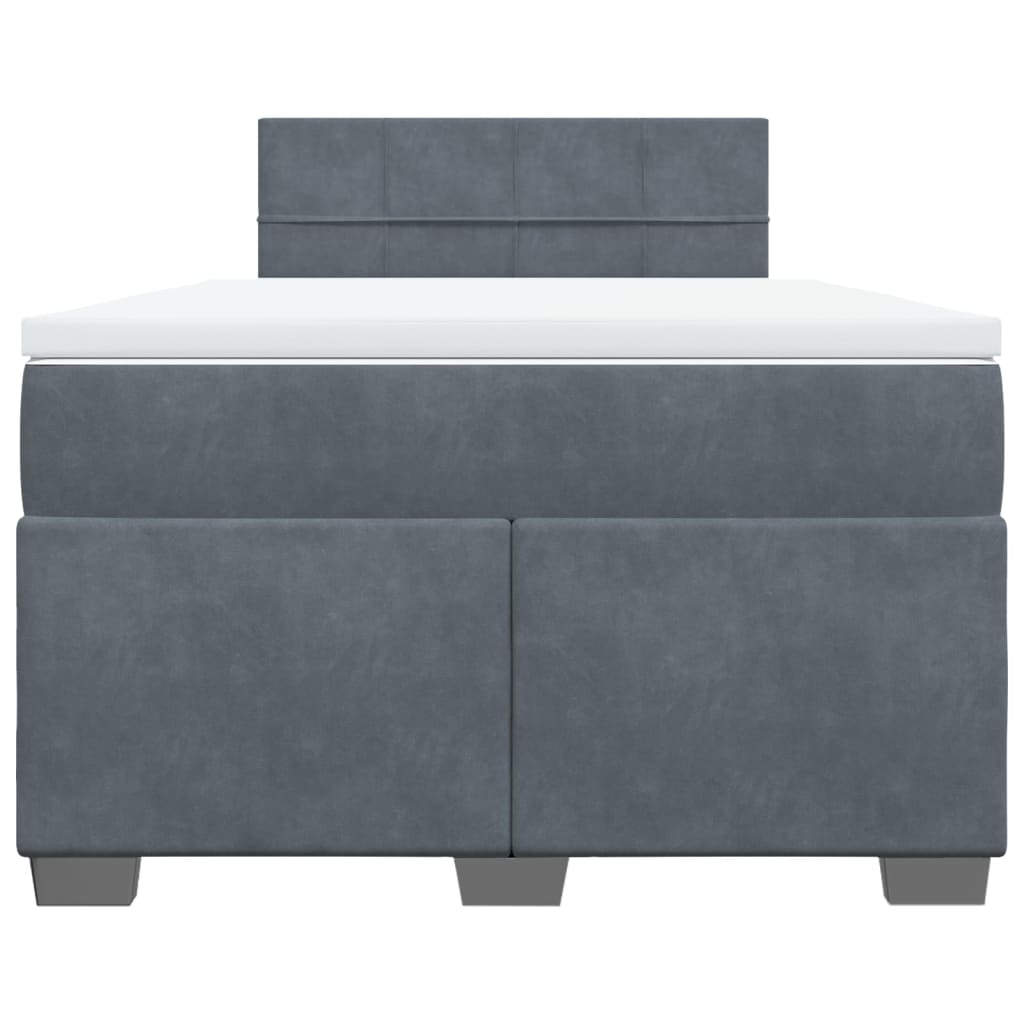 vidaXL Cama box spring con colchón terciopelo gris oscuro 120x200 cm