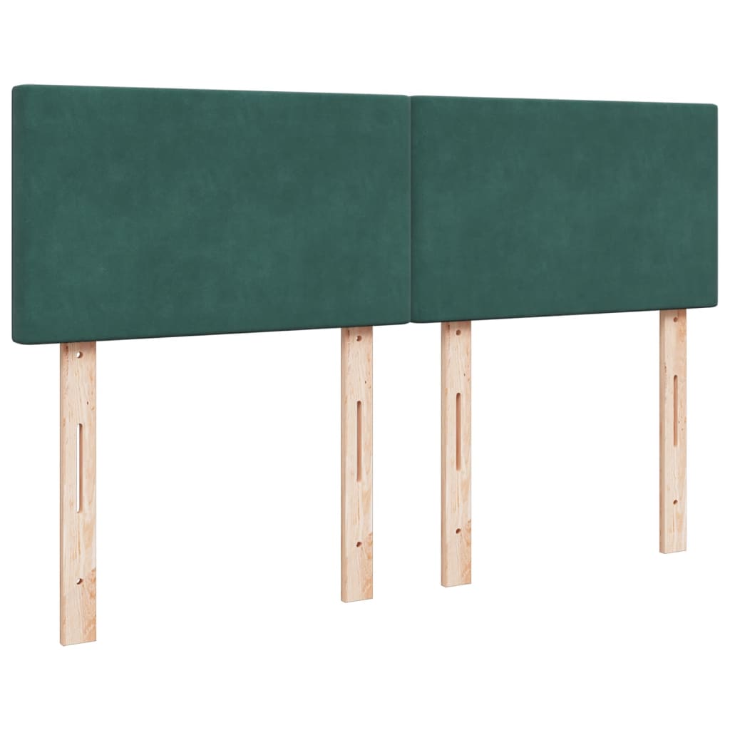 vidaXL Cama box spring con colchón terciopelo verde oscuro 160x200 cm