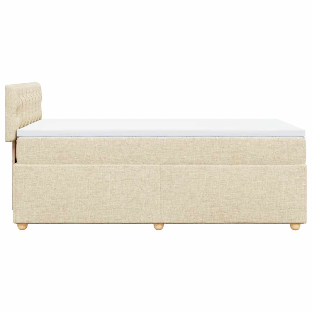 vidaXL Cama box spring con colchón tela color crema 80x200 cm