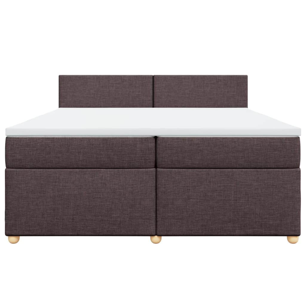 vidaXL Cama box spring con colchón tela marrón oscuro 200x200 cm