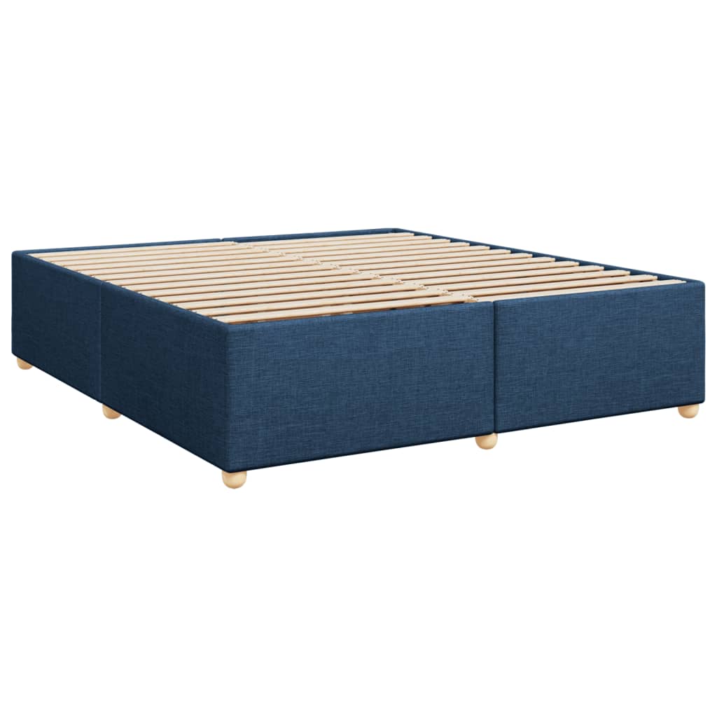 vidaXL Cama box spring con colchón tela azul 200x200 cm