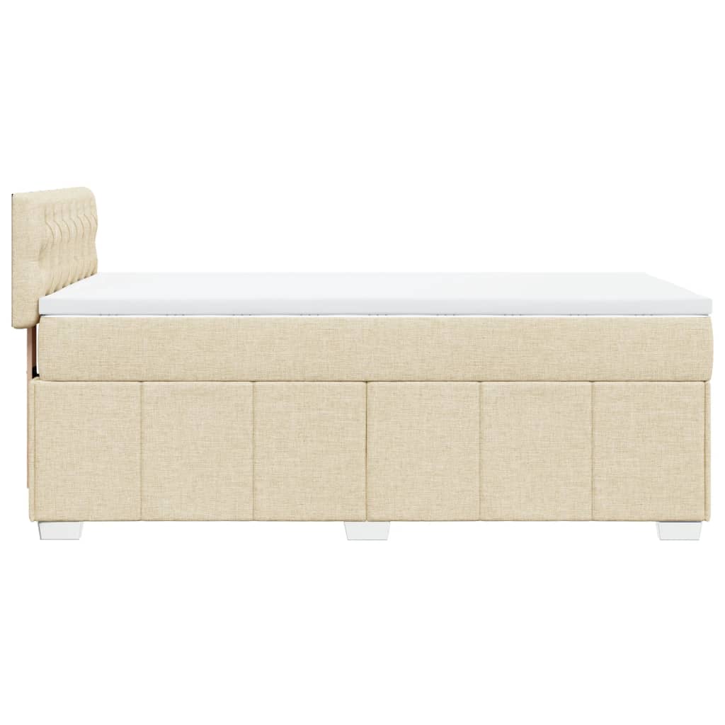 vidaXL Cama box spring con colchón tela color crema 80x200 cm