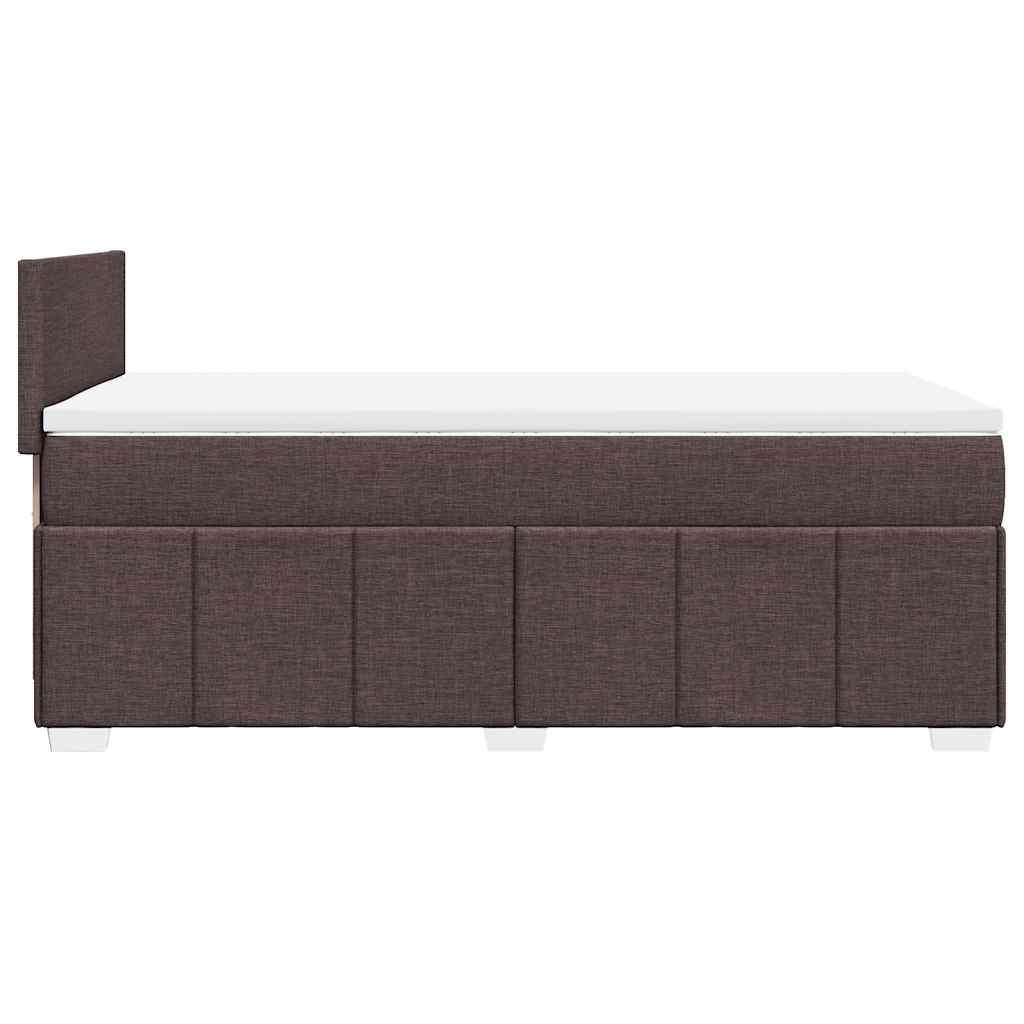 vidaXL Cama box spring con colchón tela marrón oscuro 90x200 cm