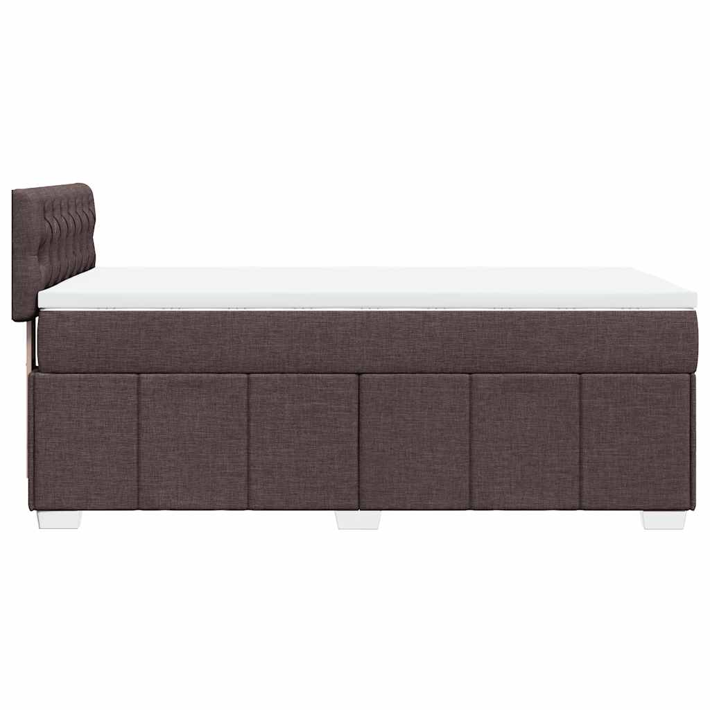 vidaXL Cama box spring con colchón tela marrón oscuro 90x200 cm