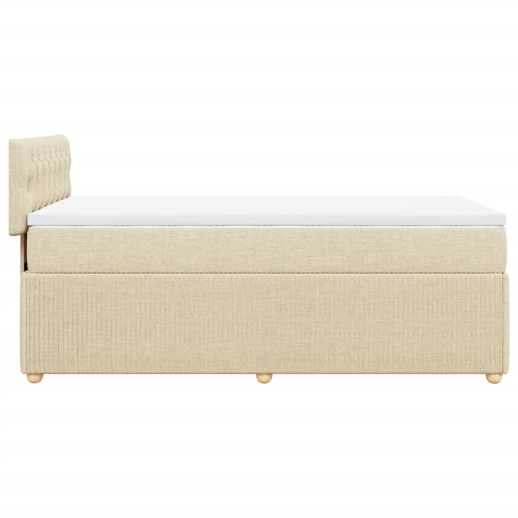 vidaXL Cama box spring con colchón tela color crema 80x200 cm