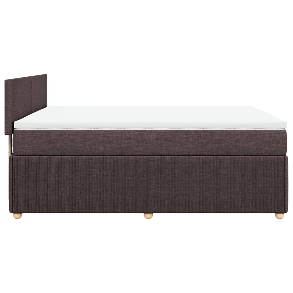 vidaXL Cama box spring con colchón tela marrón oscuro 160x200 cm