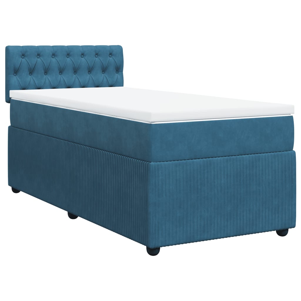 vidaXL Cama box spring con colchón terciopelo azul oscuro 80x200 cm