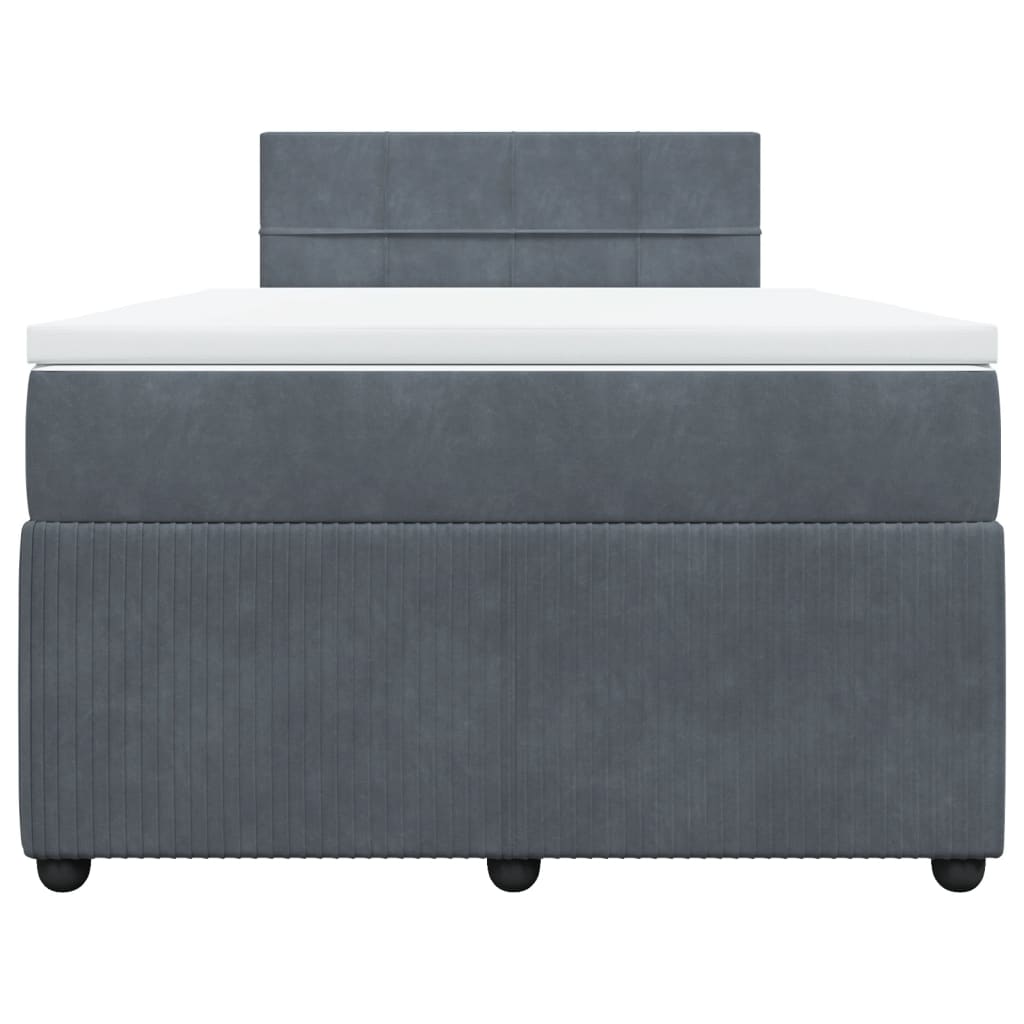 vidaXL Cama box spring con colchón terciopelo gris oscuro 120x190 cm