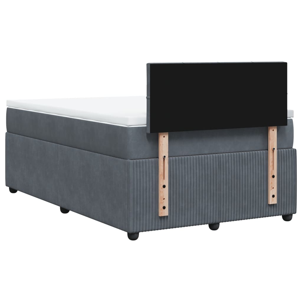 vidaXL Cama box spring con colchón terciopelo gris oscuro 120x190 cm