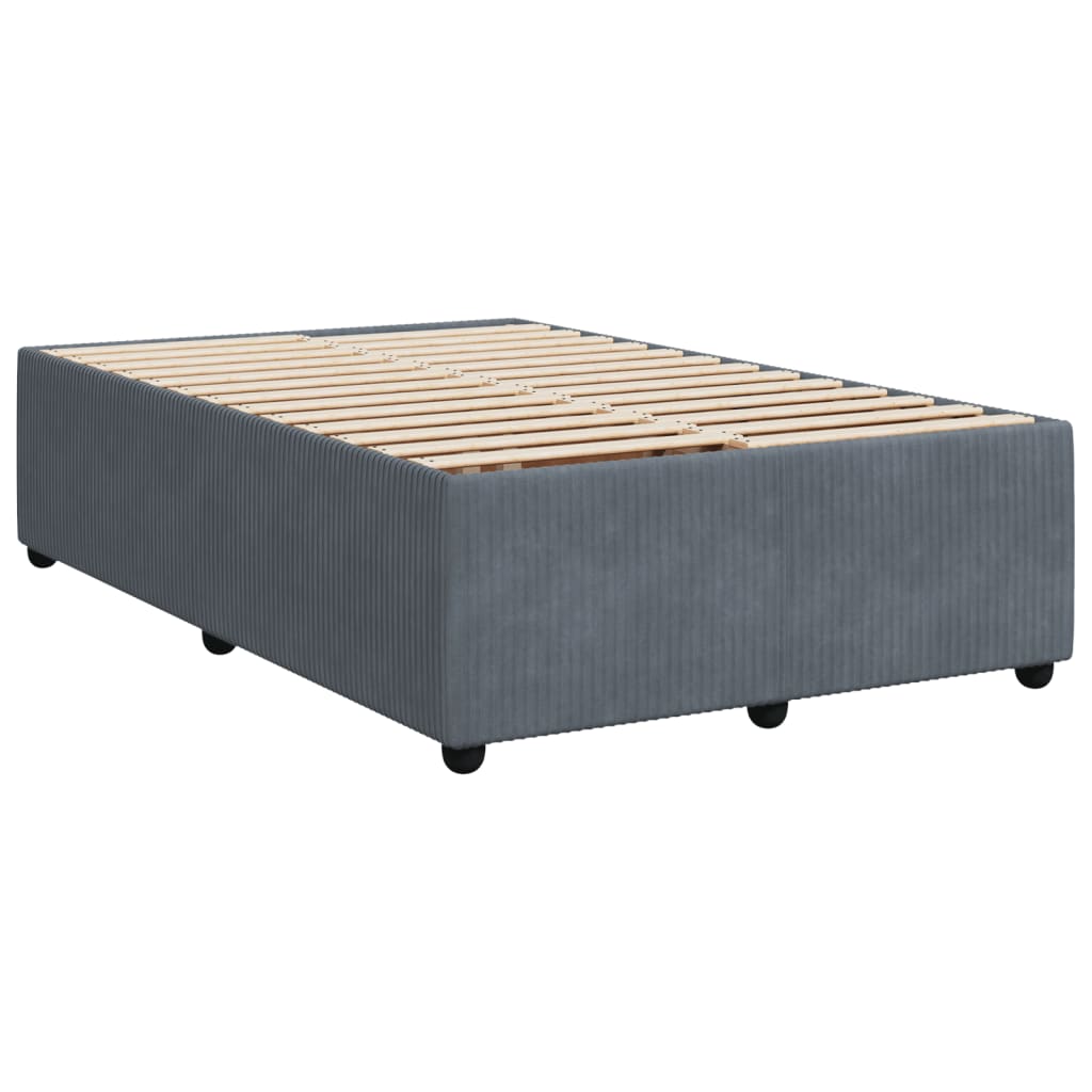 vidaXL Cama box spring con colchón terciopelo gris oscuro 120x200 cm