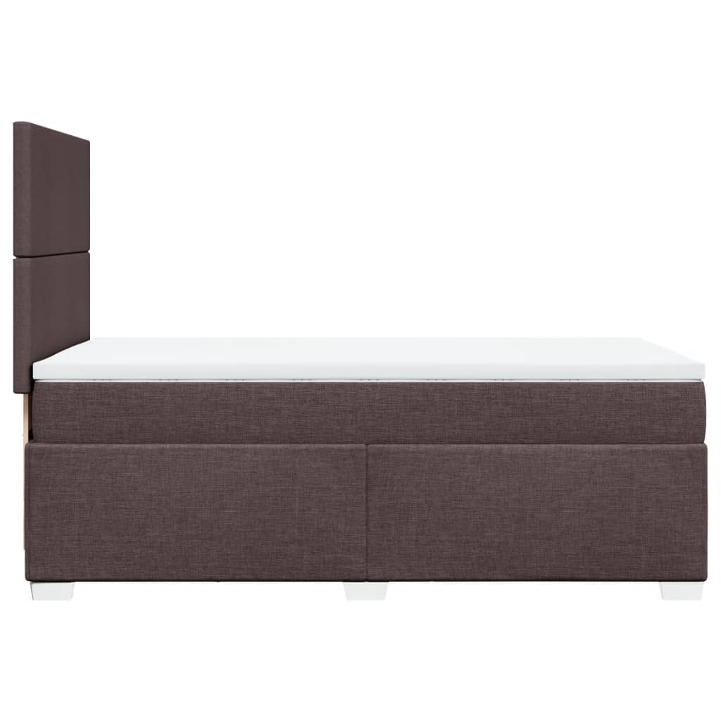 vidaXL Cama box spring con colchón tela marrón oscuro 80x200 cm