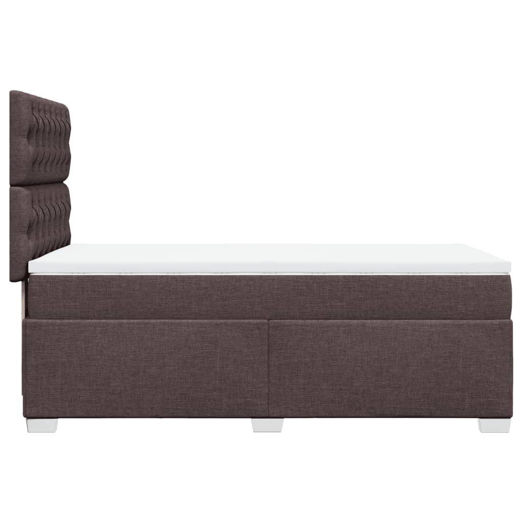 vidaXL Cama box spring con colchón tela marrón oscuro 80x200 cm