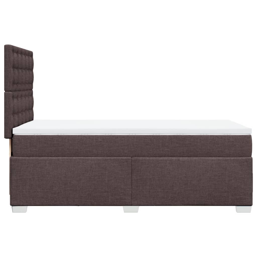 vidaXL Cama box spring con colchón tela marrón oscuro 80x200 cm