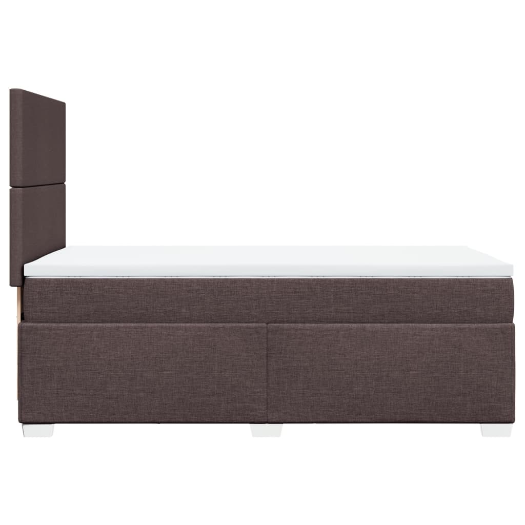 vidaXL Cama box spring con colchón tela marrón oscuro 90x190 cm